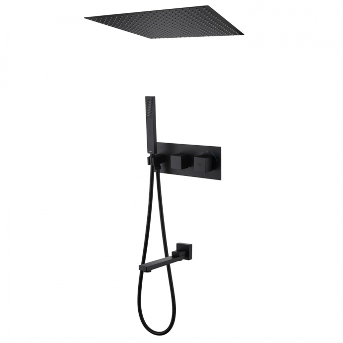Душевой комплект Abber Daheim с термостатом черный матовый AF8254B - 0