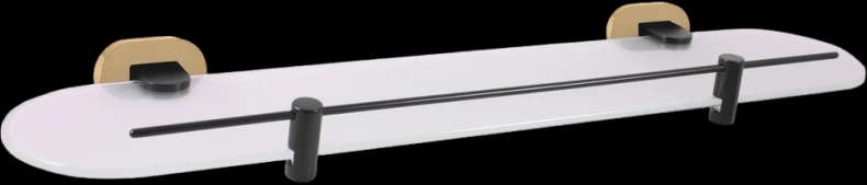 Полка стеклянная Rav Slezak Yukon 50 черный матовый - золото YUA0900/50CMATZ - 0