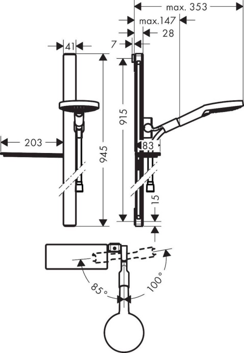 Душевой гарнитур Hansgrohe Raindance Select S 120 3jet Unica E 27648400 - 6