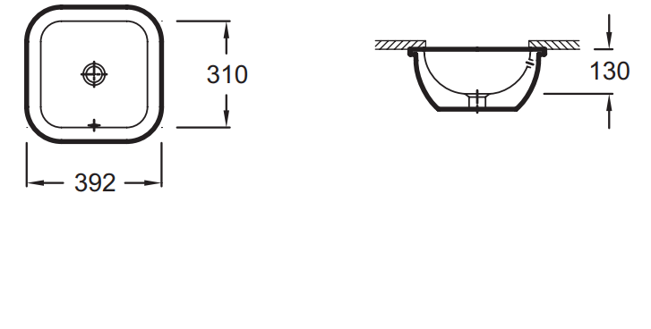 Рукомойник Jacob Delafon Vox EYE102 встраиваемый снизу EYE102-00 - 2