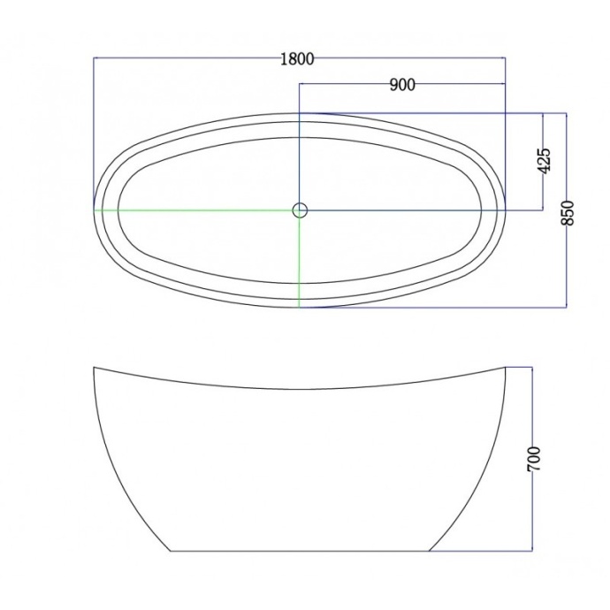 Акриловая ванна Esbano Ottawa 180х85 белый  ESVAOTTA - 2