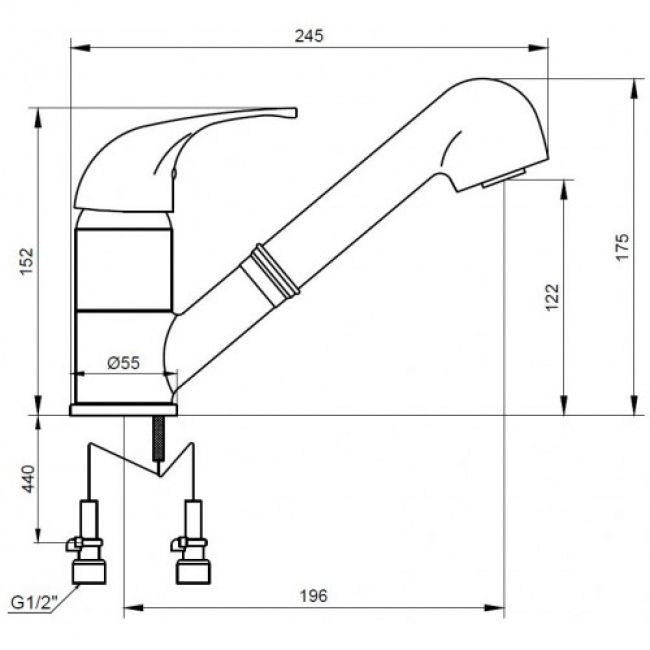Смеситель для кухонной мойки  KAISER Safira  22066 - 1