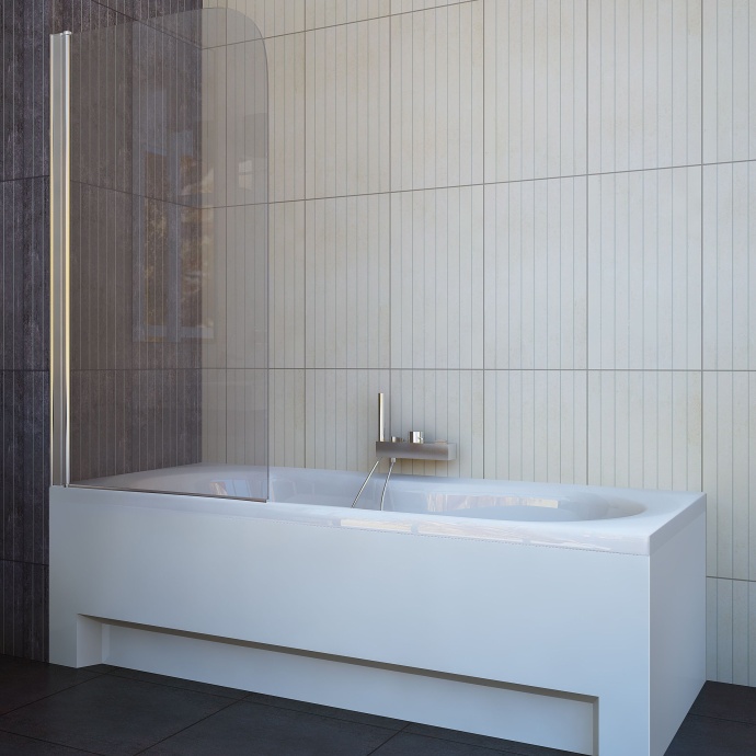 Шторка на ванну Koller Pool Waterfall Line QP93 L Chrome Clear QP93(left) chrome,clear - 0