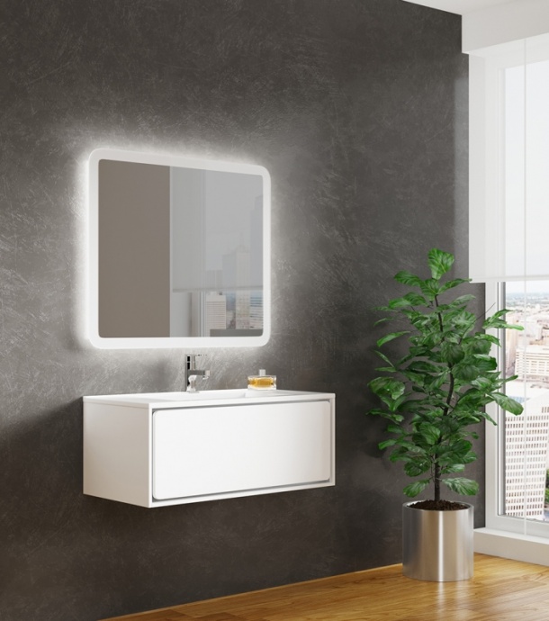 Тумба под раковину Sanvit Бруно -1 90 белый глянец kbruno190w - 3