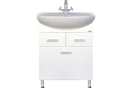 Тумба с раковиной Misty Стелла 65 белая глянцевая ИП000000598 - 0