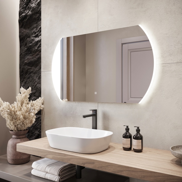 Зеркало DIWO Новгород 120 с подсветкой, овальное, с сенсорнымуправлением, настенное ЗЛП1713 - 2