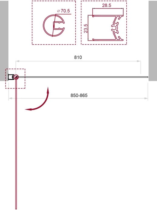 Шторка на ванну BelBagno UNO 85х150 профиль хром стекло прозрачное UNO-V-1-85/150-C-Cr - 1