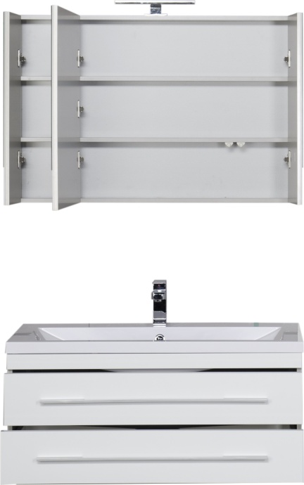 Тумба с раковиной Aquanet Верона 100 подвесная белая 175382 - 19