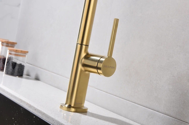 Смеситель для кухни Paulmark Neo брашированное золото Ne214419-BG - 10