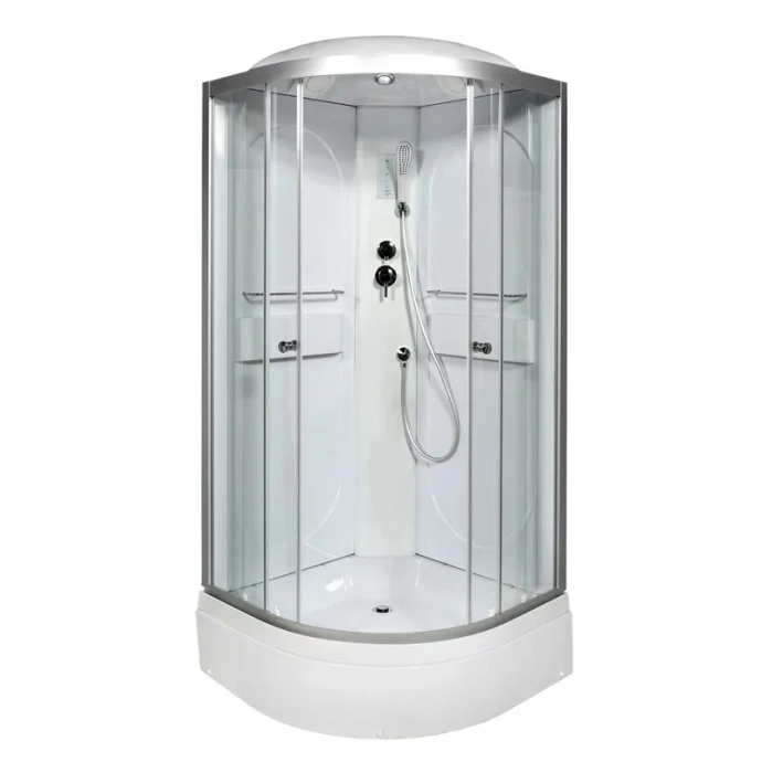 Душевая кабина Deto L 100х100 с электрикой, хром  L510EL - 0