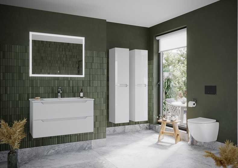 Тумба под раковину подвесная Sancos Norma 2.0 100 белая глянцевая NR2.0100W - 3