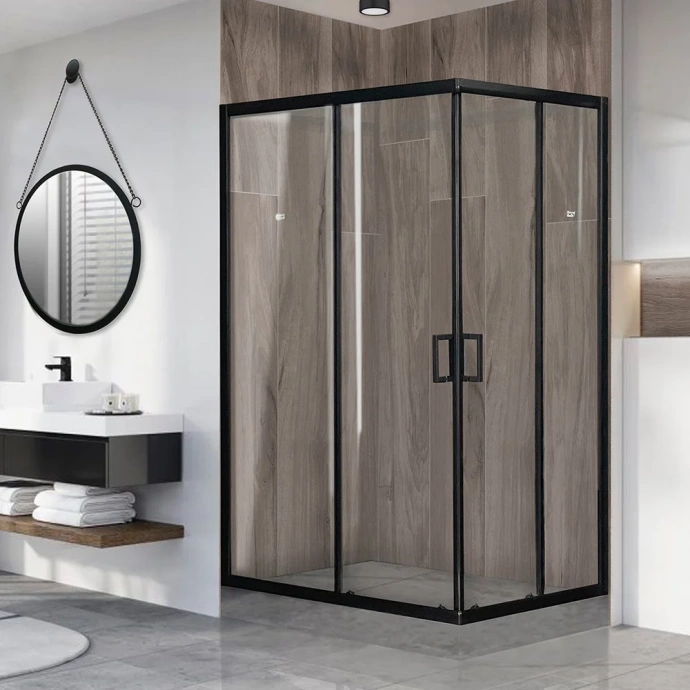 Душевой уголок Royal Bath HPD 120х90 профиль черный стекло прозрачное RB9120HPD-T-BL - 6