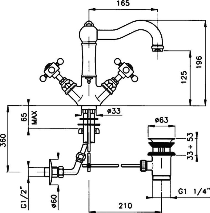 Смеситель для раковины Nicolazzi Dames Anglaises  1432CR18 - 4