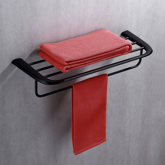 Полка для полотенец Abber Nord черная матовая AA1554B - 1