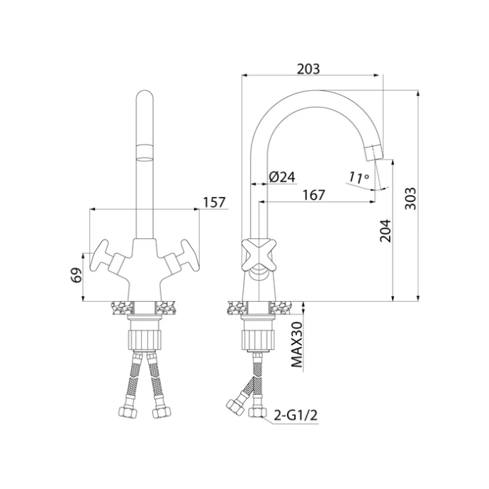 Смеситель Iddis Acros ACRSB00i05 для кухонной мойки, хром - 2