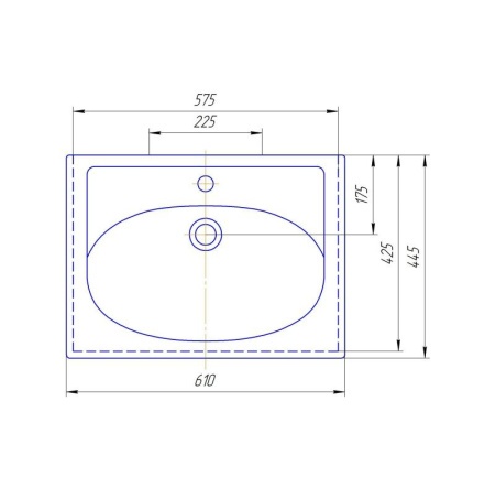Тумба с раковиной Misty Лайм 60 белая с черным УТ000001157 - 5
