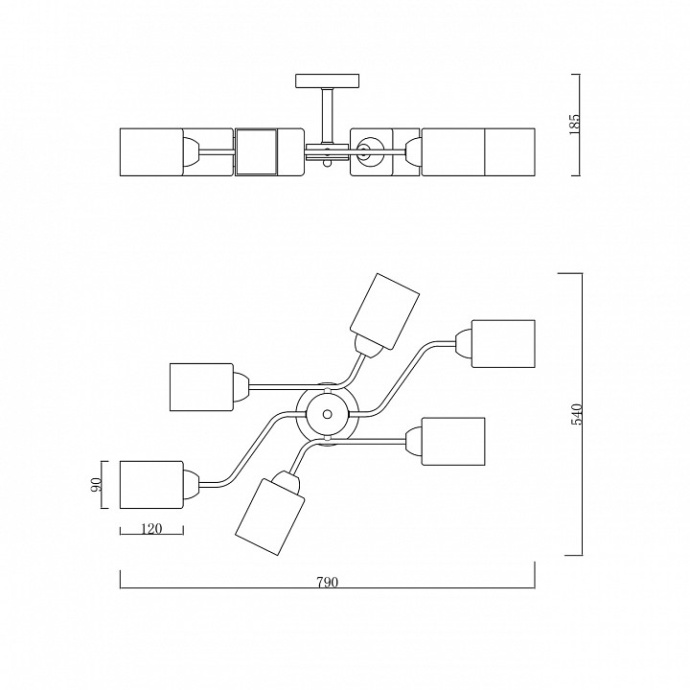 Люстра на штанге Escada Vertigo 1131/6P White/Gold - 3