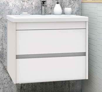 FAMILY База под раковину подвесная с двумя выкатными ящиками, Bianco Lucido, 750x480x550, Family-750-2C-SO-BL - 1