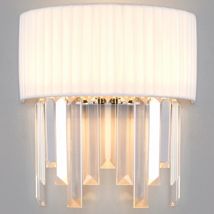 Накладной светильник Eurosvet Amantea 10122/2 хром/прозрачный хрусталь Strotskis (10106/2) - 0