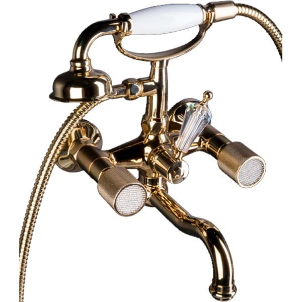 Смеситель для ванны Boheme Royal Cristal золото с переключателем Swarovski 293-Royal - 0
