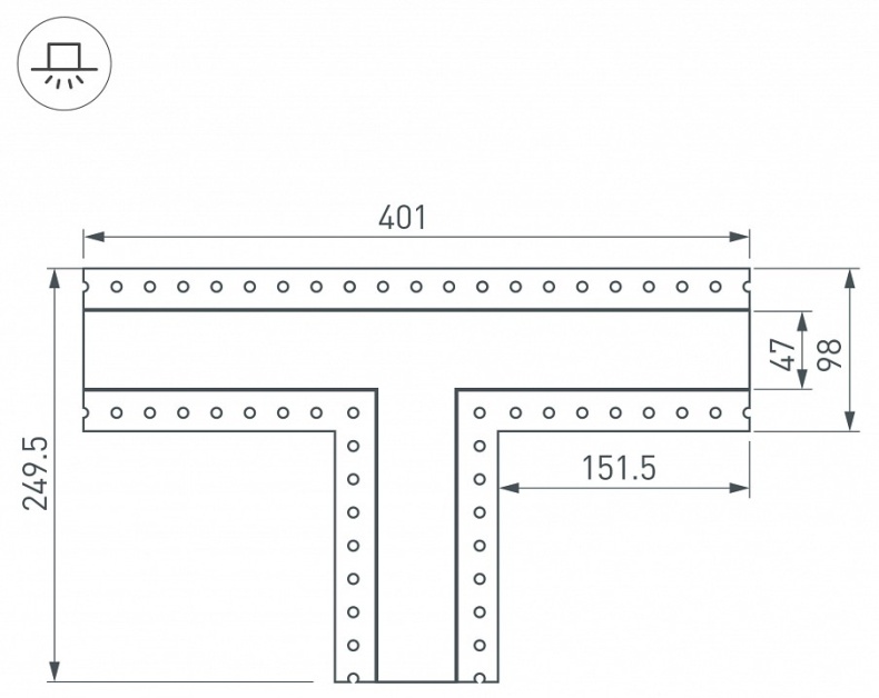 Коннектор T-образный Arlight SL-Linia45-Fantom 030107 - 1