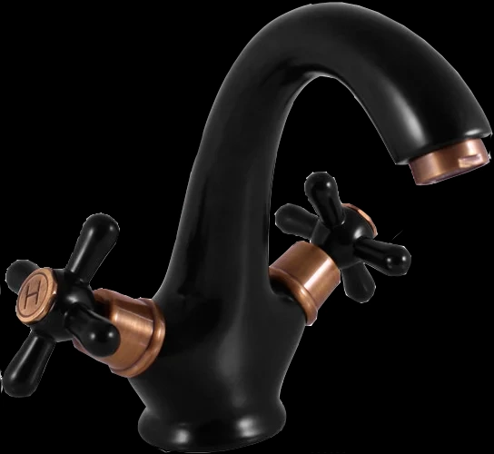 Смеситель для раковины Rav Slezak Morava retro черный матовый - бронза MK128.5CMATSM - 0