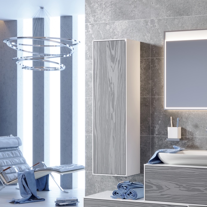 Шкаф-пенал Aqwella 5 stars Genesis 35 миллениум серый GEN0535MG - 1