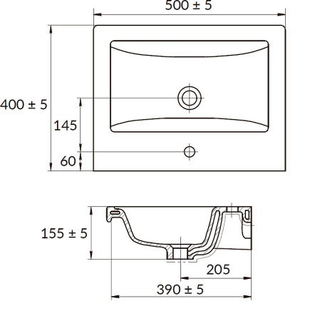 Тумба с раковиной Misty Енисей 50 белая глянцевая УТ000009441 - 3
