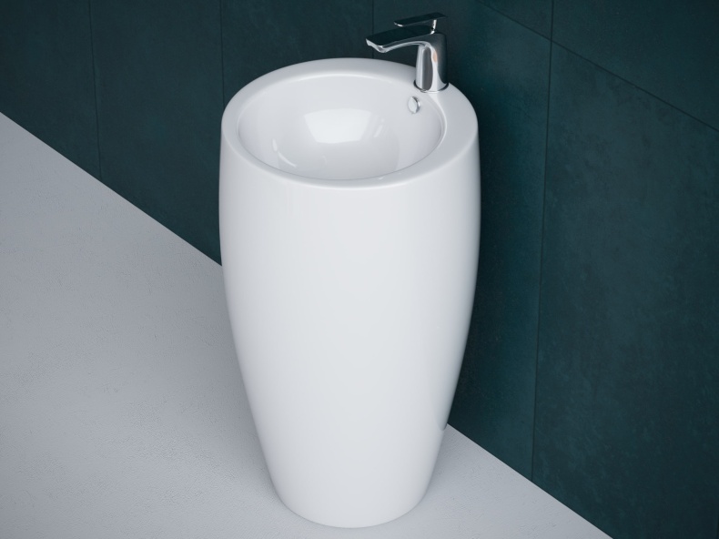 Раковина напольная круглая Laguraty 0001K - 0