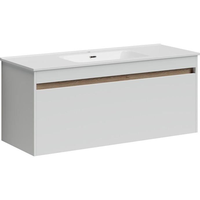 Тумба под раковину подвесная Sancos Smart 120 белая глянцевая SM120-1W - 0