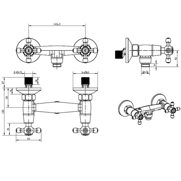 Смеситель для душа Boheme Camelia хром глянцевый 274-Camelia - 1