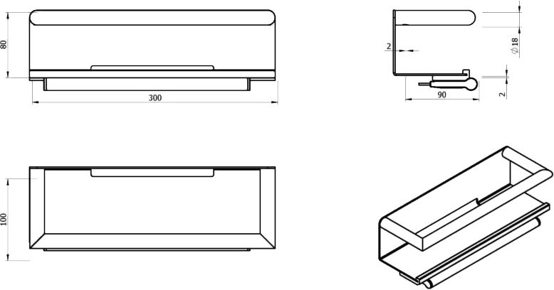 Полка Black&White Swan SN-2351 со стеклоочистителем 2351SN0 - 2
