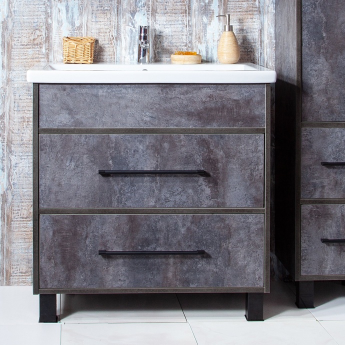 Тумба с раковиной Бриклаер Чили 70 цемент - 0