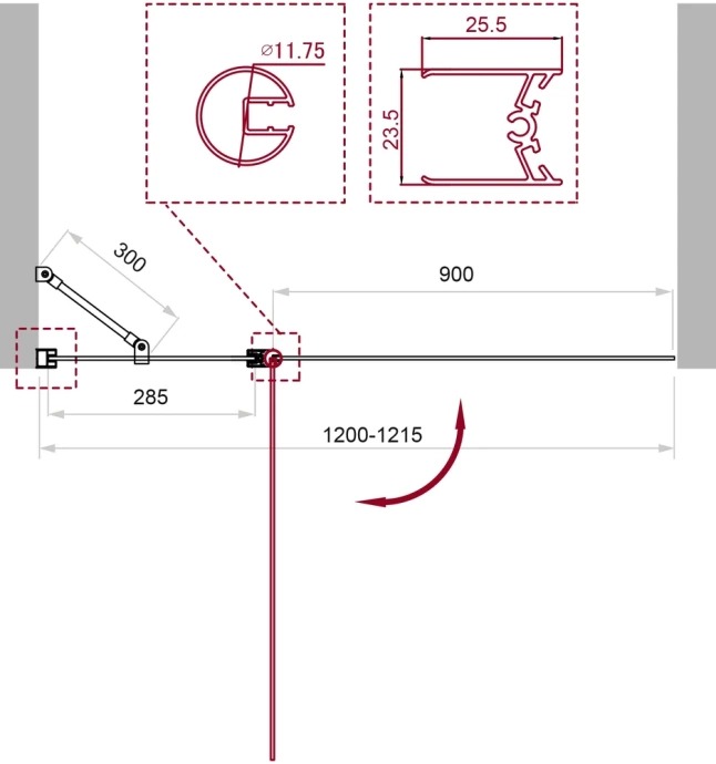 Шторка на ванну BelBagno UNO 120х150 профиль хром стекло прозрачное UNO-V-11-120/150-C-Cr - 2