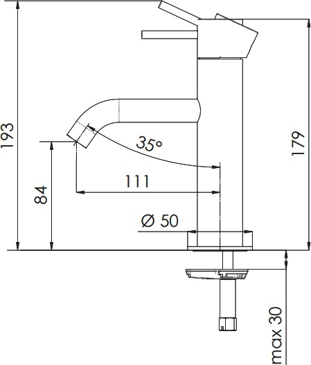 Смеситель для раковины Remer X Style Inox SSX12 - 1