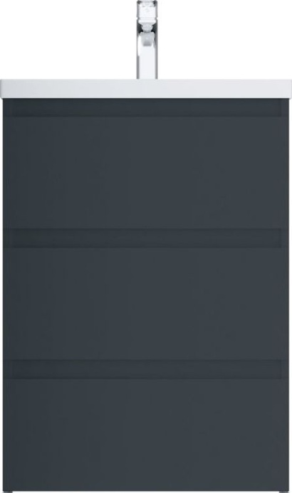 Тумба для комплекта AM.PM Gem S 60 графит матовый, напольная, с 3 ящиками M91FSX0602GM - 2