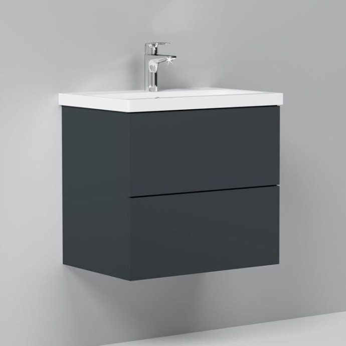 Тумба для комплекта AM.PM Gem 60 графит матовый, подвесная, с 2 ящиками M90FHX06022GM - 2