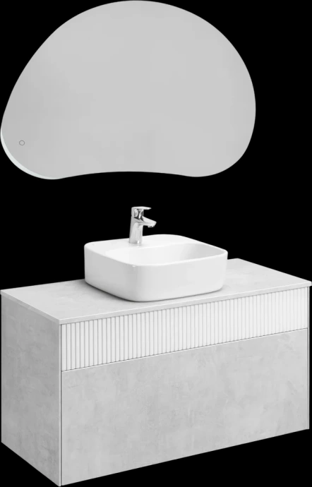 Тумба с раковиной Aquaton Марбл 100 белый-серый 1A2763K0MH4C0 - 3