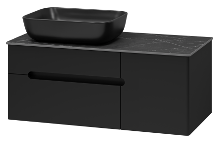 Тумба под раковину Misty Роял 100 черная матовая П-Роя-01100-021П2Я - 0