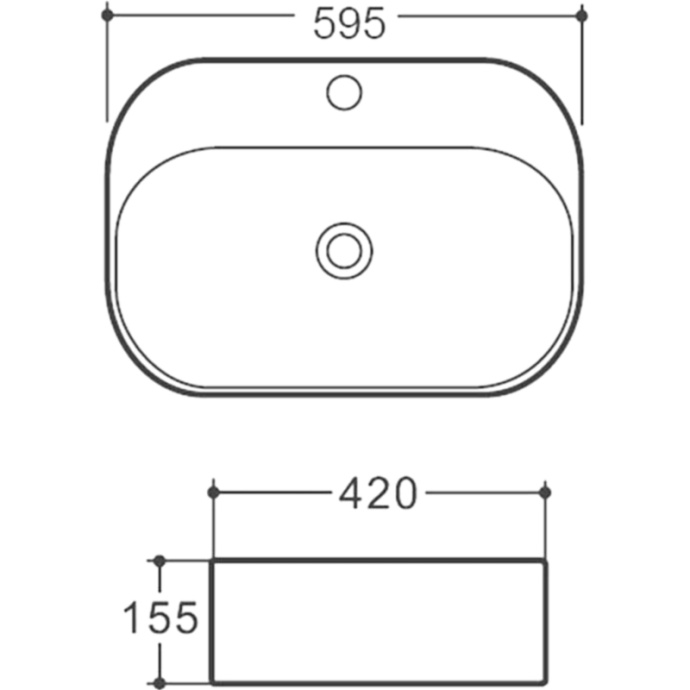 Накладная раковина Vincea 59 белая VBS-306 - 1