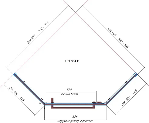 Душевой уголок RGW Hotel HO-084-W 90x90 профиль белый стекло прозрачное 350608499-15 - 4