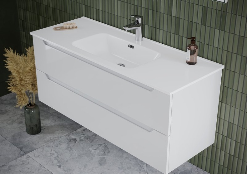 Тумба под раковину подвесная Sancos Norma 2.0 120 белая глянцевая NR2.0120-1W - 2