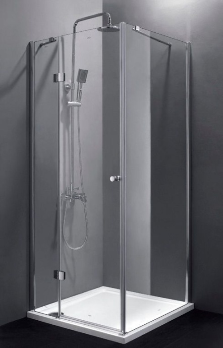 Душевой уголок Cezares Verona 100х100 хром стекло рифленое VERONA-W-A-1-100-P-Cr-L - 2