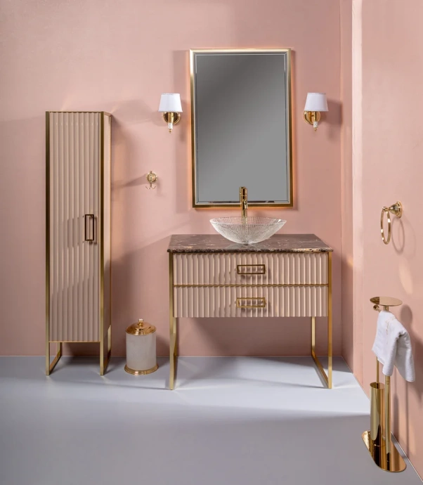 Тумба под раковину чашу Boheme Armadi Art Monaco 100 бежевый глянец - золото 867-100-CPG - 1