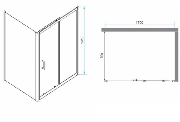 Душевой уголок RGW Passage PA-74B 170х70 профиль черный стекло прозрачное 410874177-14 - 2