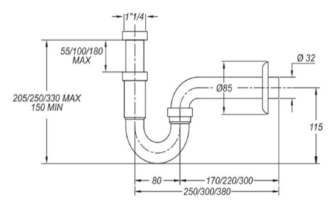 Сифон для раковины Bonomini 0220ZX22K7WZ - 1