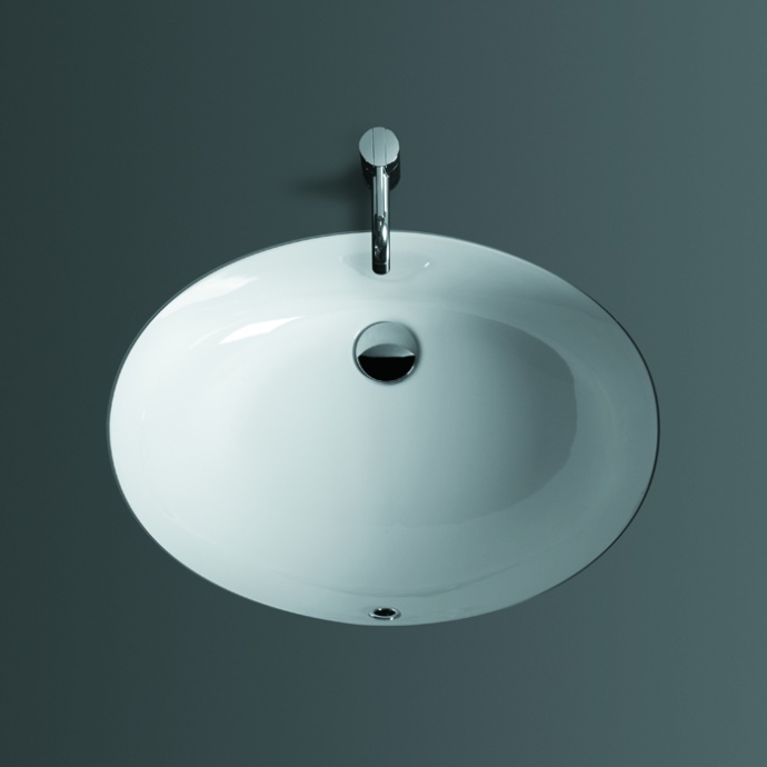 SIMAS Lavabi d'arredo Раковина под столешницу 58*43.5см NEVADA (с набором креплений и лекалом), цвет белый S53 bi - 0