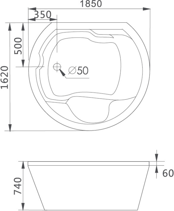 Гидромассажная ванна Gemy  185x162 см  G9053 K - 4