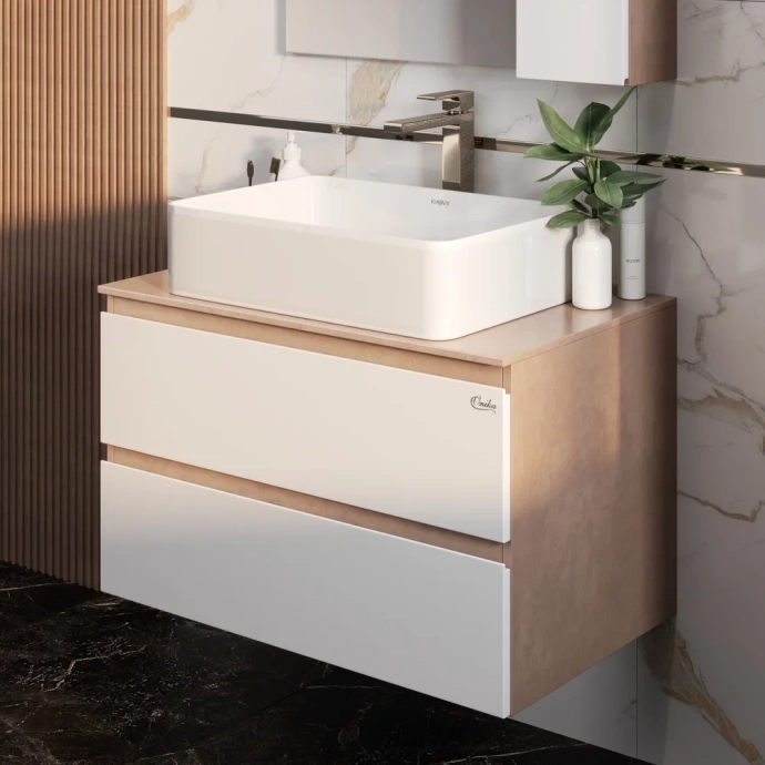 Комплект мебели Onika Алеста 80 белый/камень светлый (108054) - 4