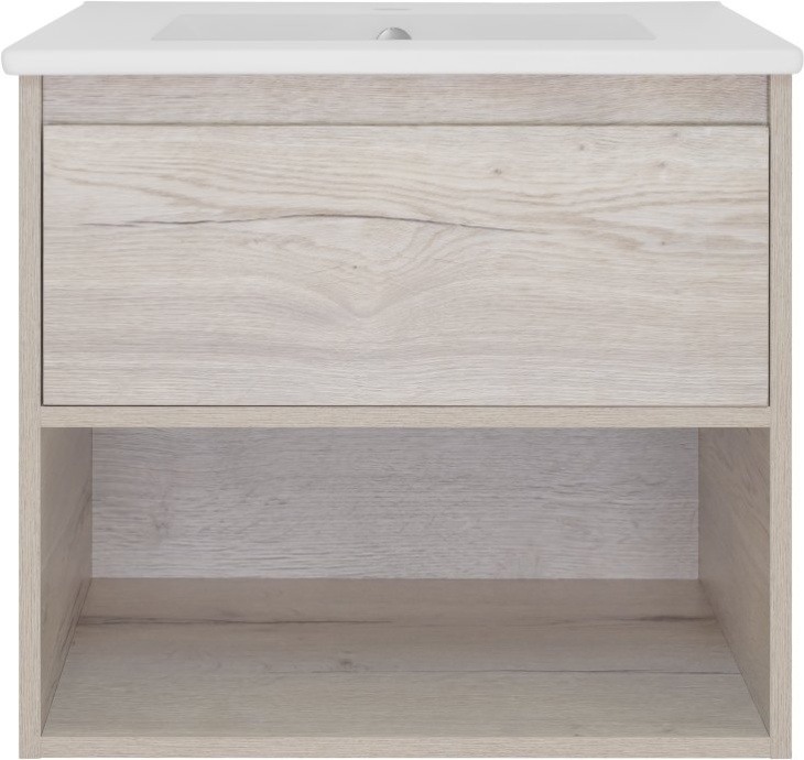 Тумба с раковиной Misty Дунай 60 дуб белый П-Ду01060-31541Я - 0